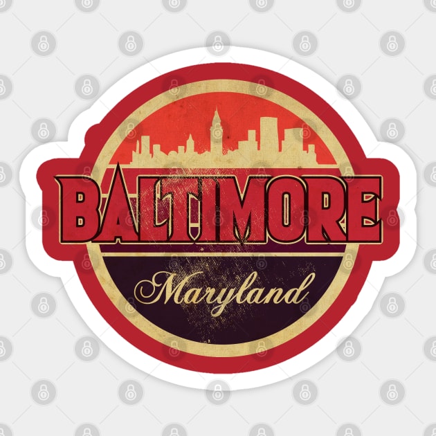 Baltimore Maryland Vintage Sticker by CTShirts